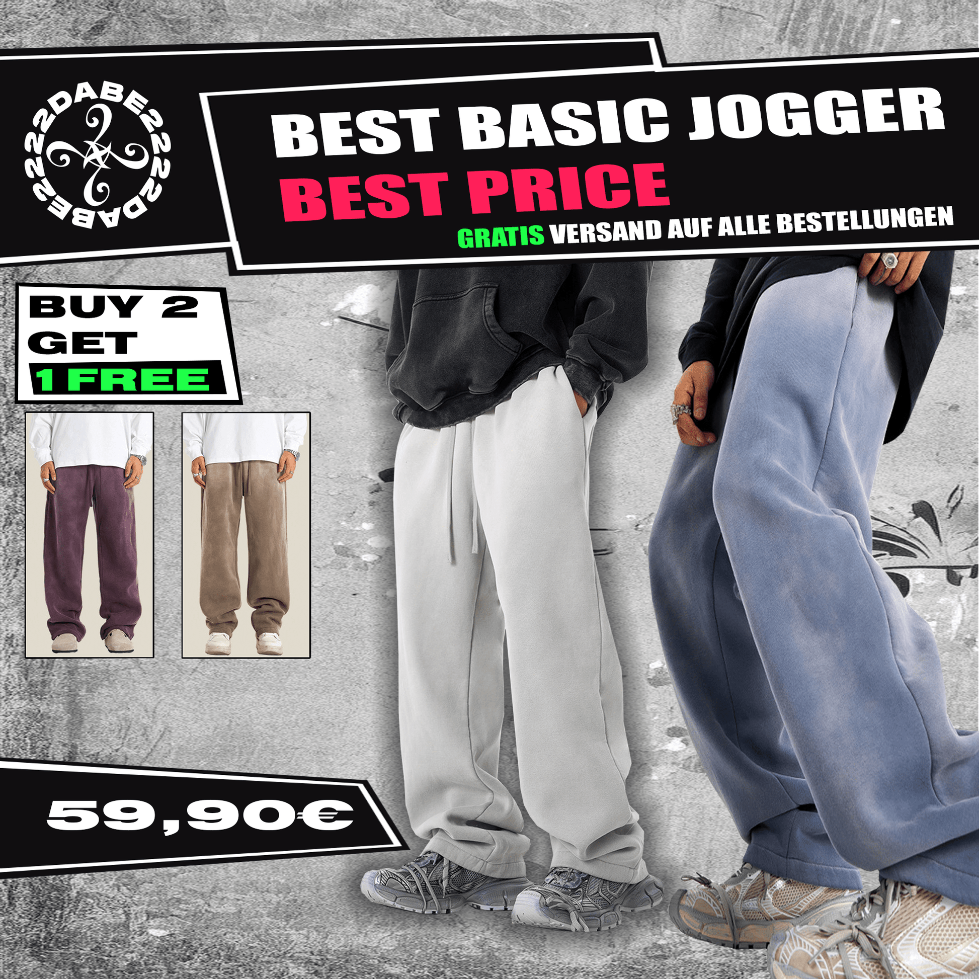 Burgundy Basic Open Leg Jogger by 22DABE22® – comfortable streetwear joggers, unisex urban fashion for relaxed, stylish fit