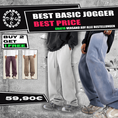 Burgundy Basic Open Leg Jogger by 22DABE22® – comfortable streetwear joggers, unisex urban fashion for relaxed, stylish fit
