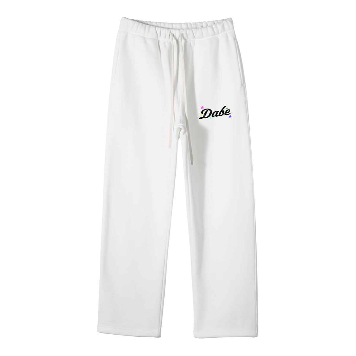 Open Leg Jogger in White by 22DABE22® – Minimalist streetwear pants for clean urban style and everyday comfort