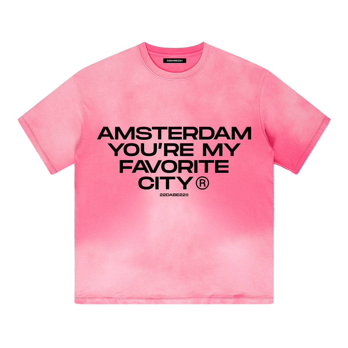 Pink Washed ''Amsterdam'' T-Shirt by 22DABE22® - 22DABE22®