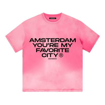 Pink Washed ''Amsterdam'' T-Shirt by 22DABE22® - 22DABE22®