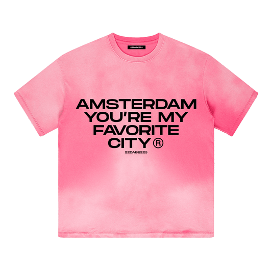 Pink Washed ''Amsterdam'' T-Shirt by 22DABE22® - 22DABE22®