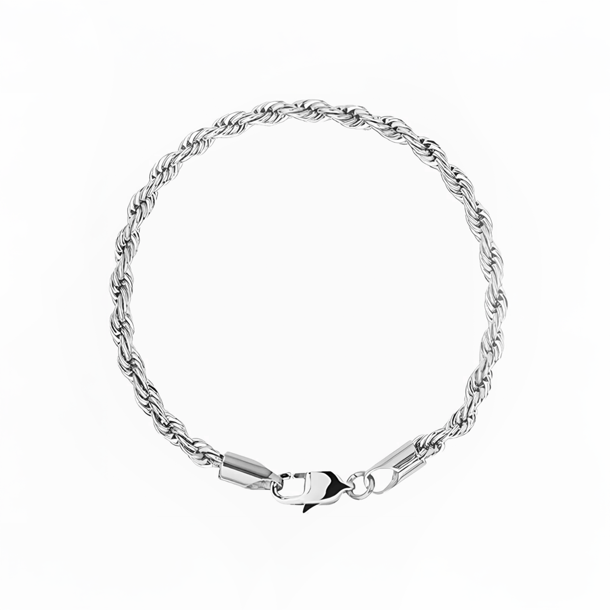 Silver Rope Bracelet by 22DABE22® – unisex streetwear chain bracelet, twisted luxury jewelry for bold urban fashion