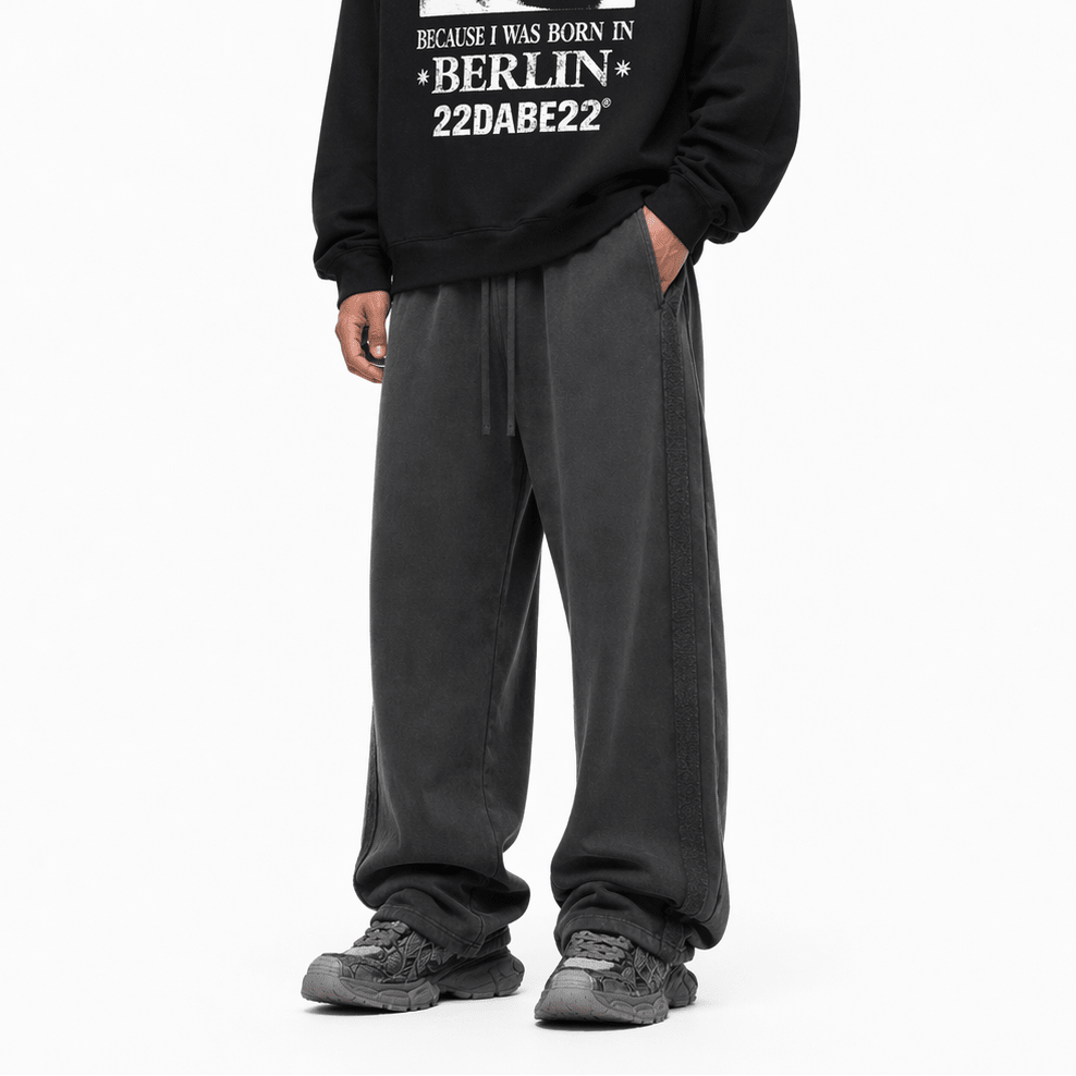 Shadow Stripe Sweatpants – Washed Black - 22DABE22®