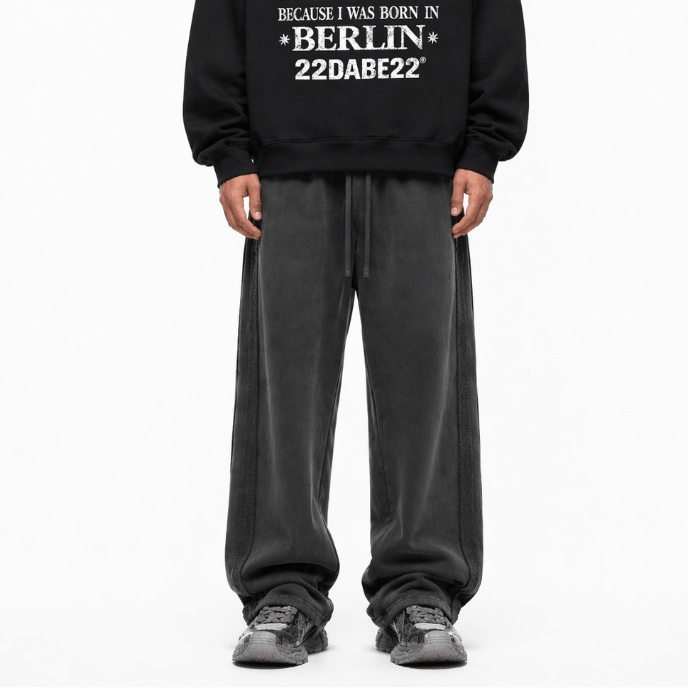 Shadow Stripe Sweatpants – Washed Black - 22DABE22®