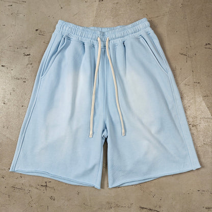 Premium Washed Basic Baby Blue Shorts by 22DABE22® – Fresh and comfortable streetwear shorts with a soft baby blue hue