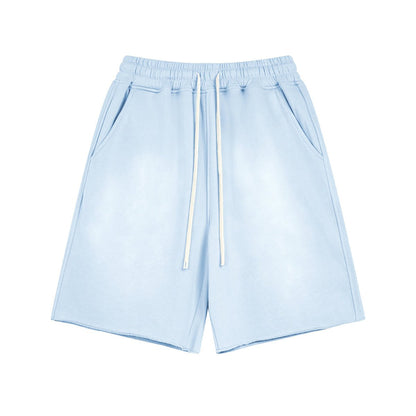 Premium Washed Basic Baby Blue Shorts by 22DABE22® – Fresh and comfortable streetwear shorts with a soft baby blue hue