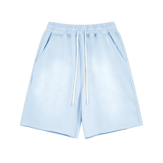 Premium Washed Basic Baby Blue Shorts by 22DABE22® – Fresh and comfortable streetwear shorts with a soft baby blue hue