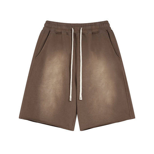 Premium Washed Basic Brown Shorts by 22DABE22® – Stylish and comfortable streetwear shorts for casual urban fashion
