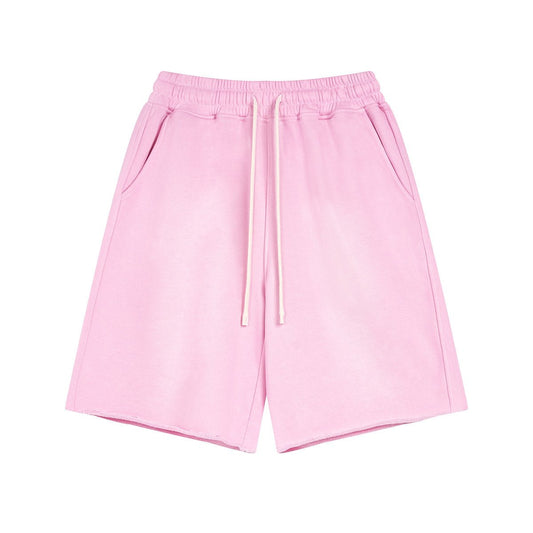 Premium Washed Basic Pink Shorts by 22DABE22® – Comfortable streetwear shorts with a soft pink hue for casual style
