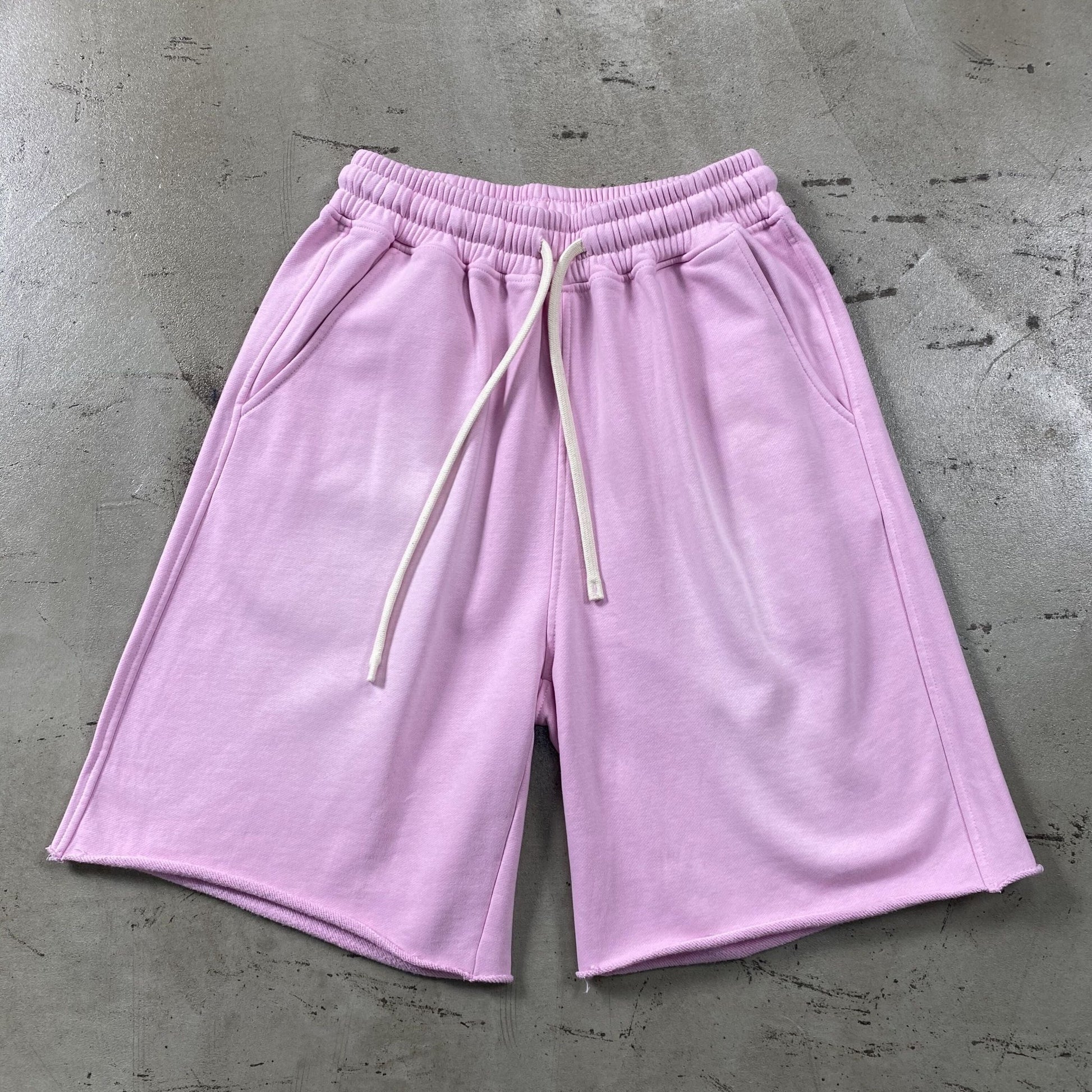 Premium Washed Basic Pink Shorts by 22DABE22® – Comfortable streetwear shorts with a soft pink hue for casual style