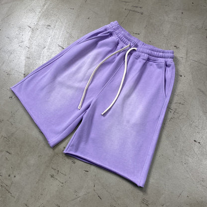 Premium Washed Basic Purple Shorts by 22DABE22® – Comfortable streetwear shorts with a vibrant purple washed design