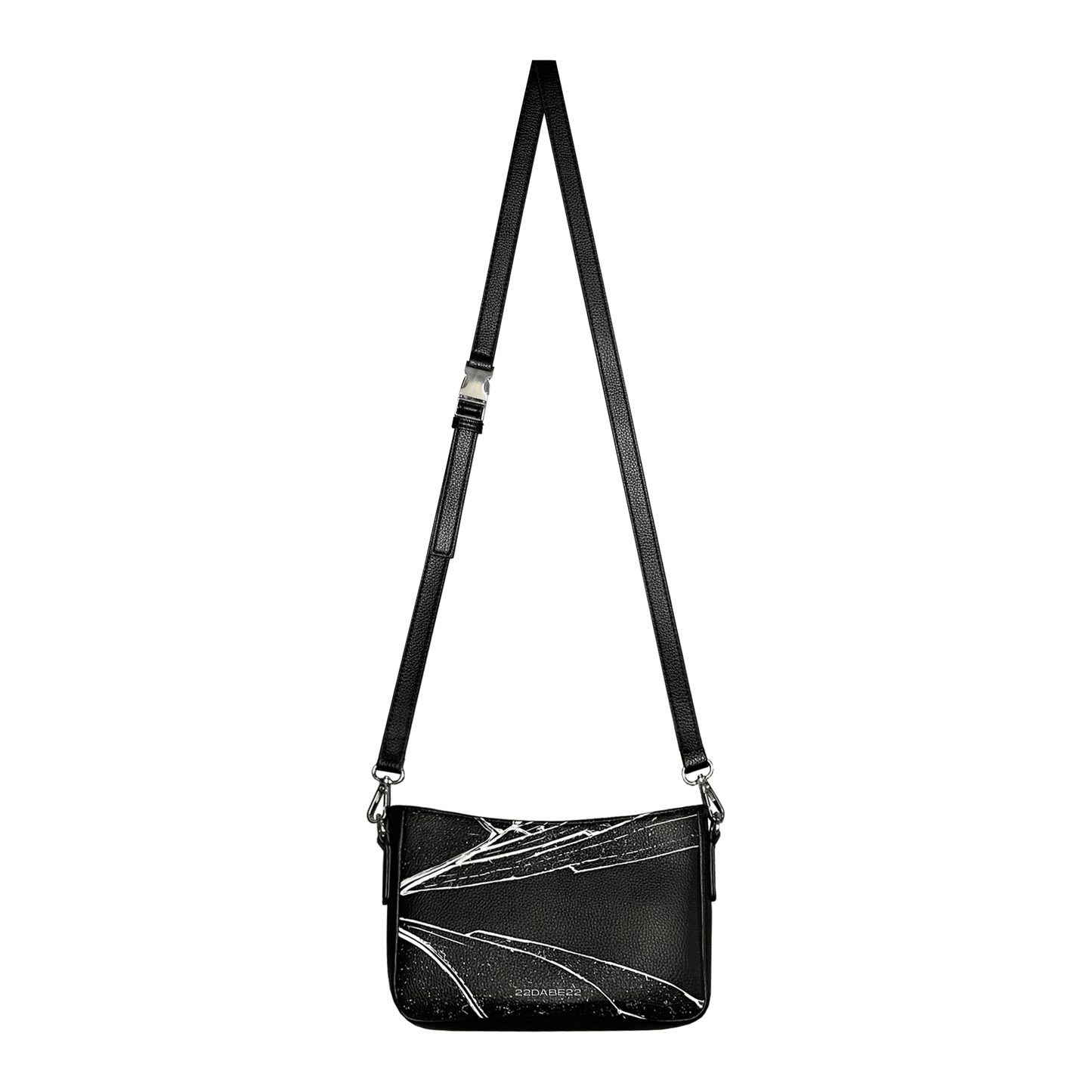 22DABE22® shoulder bag with broken glass design –streetwear crossbody bag for men and women, stylish and functional accessory