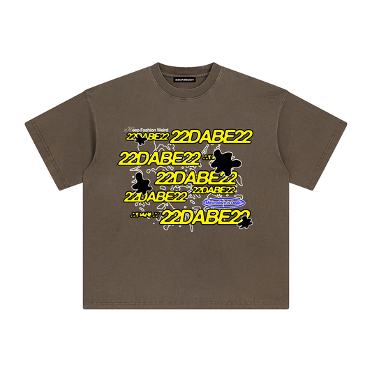 T-Shirt 22DABE22® ''KEEP FASHION WEIRD'' Brown/Yellow - 22DABE22®