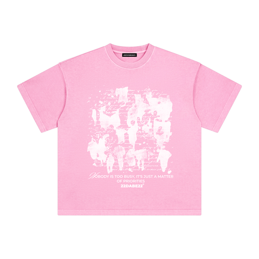 T-Shirt 22DABE22® - ''PRIORITIES'' Pink/White - 22DABE22®