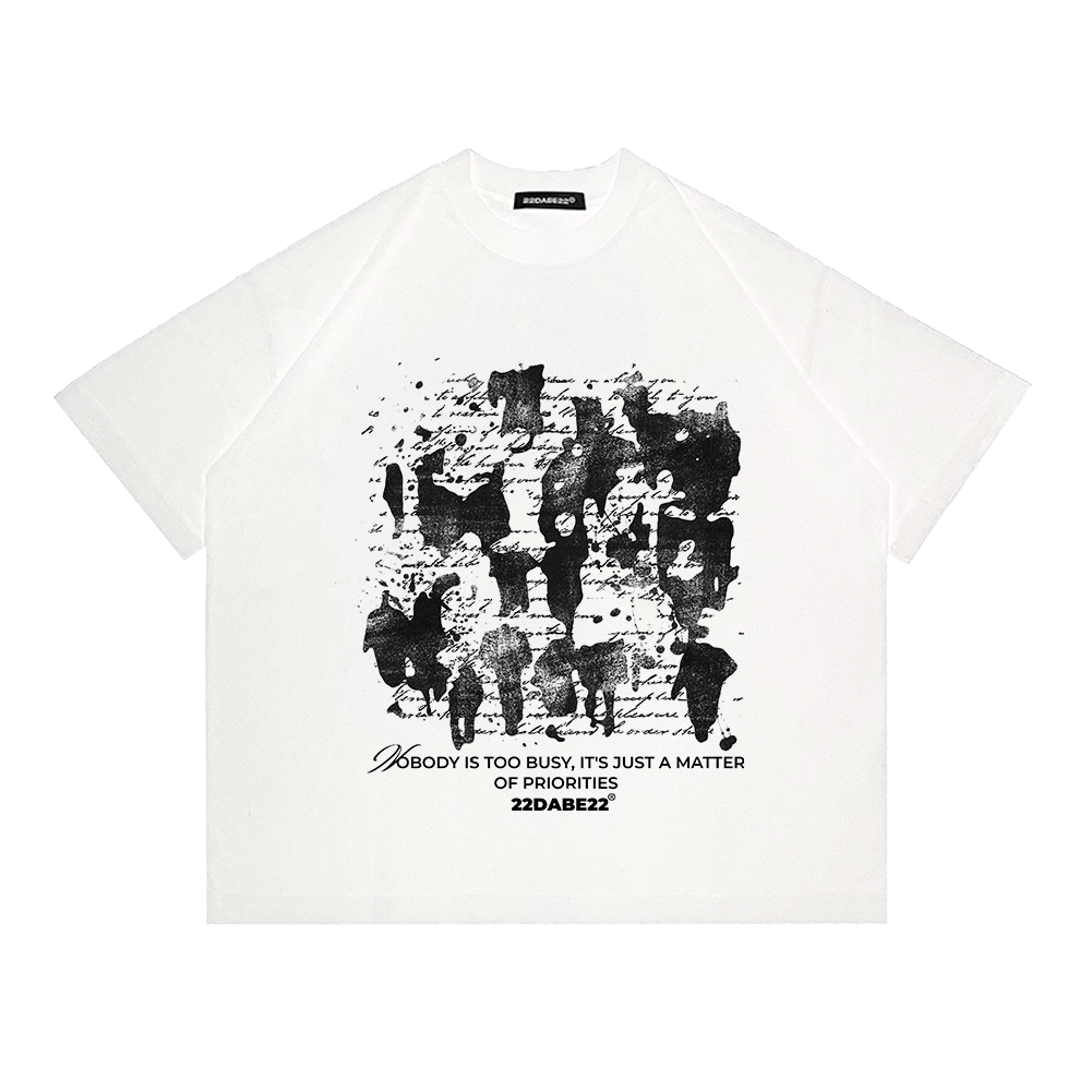 T-Shirt 22DABE22® - ''PRIORITIES'' White/Black - 22DABE22®