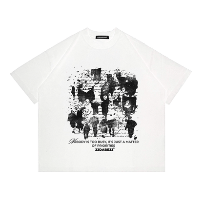 T-Shirt 22DABE22® - ''PRIORITIES'' White/Black - 22DABE22®