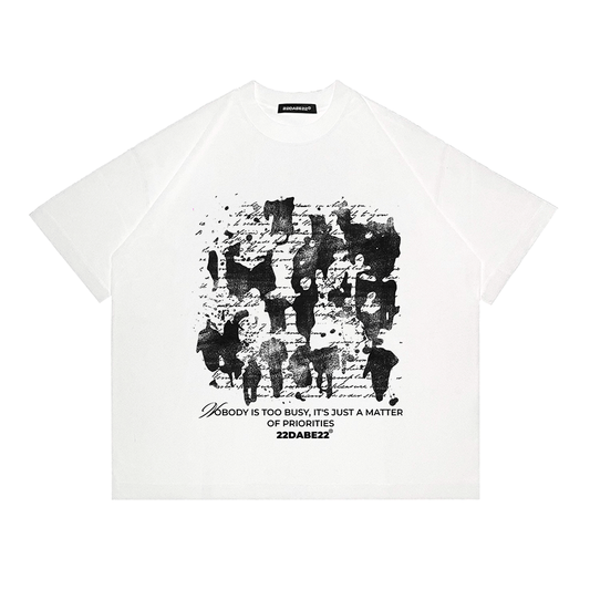 T-Shirt 22DABE22® - ''PRIORITIES'' White/Black - 22DABE22®