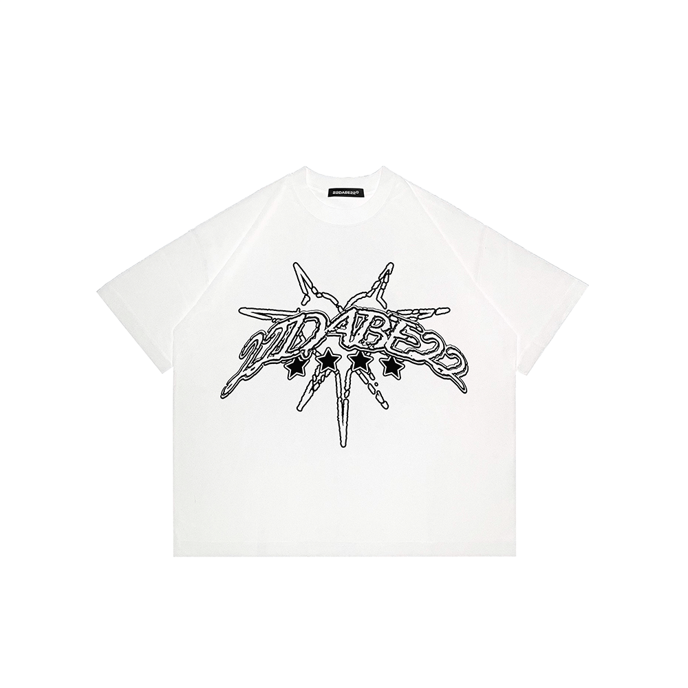 White T-Shirt by 22DABE22® – Simple and stylish streetwear tee for a fresh, clean urban look
