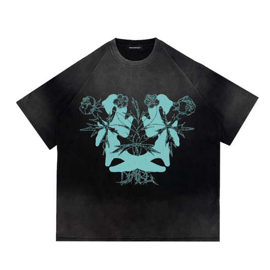 T-Shirt Black ''22 Roses'' by 22DABE22® (blue) - 22DABE22®