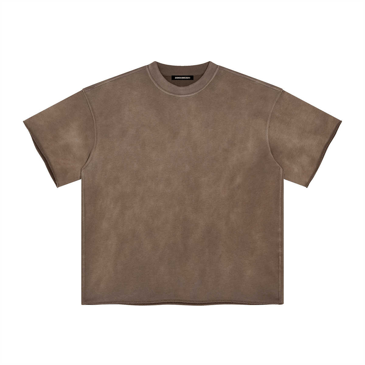 Premium Washed Basic Brown T-Shirt by 22DABE22® – Comfortable streetwear tee with a vintage, earthy tone