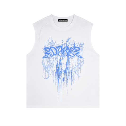 Tanktop 22DABE22® - ''Castle'' White/Blue - 22DABE22®