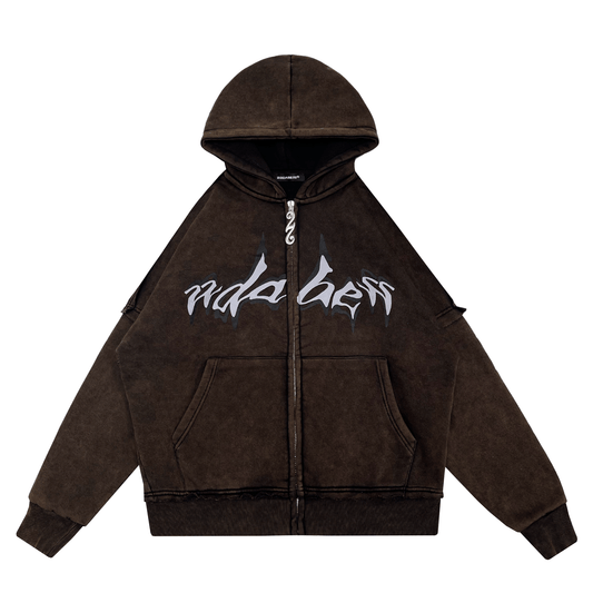 Zip Jacket Washed Black/Brown - 22DABE22®