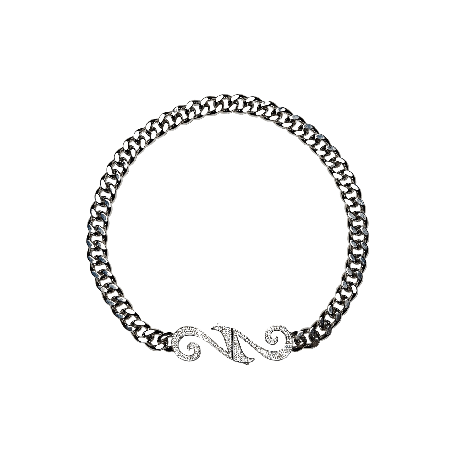 22DABE22® Cuban chain in vintage silver wash – men's streetwear jewelry, bold urban fashion accessory