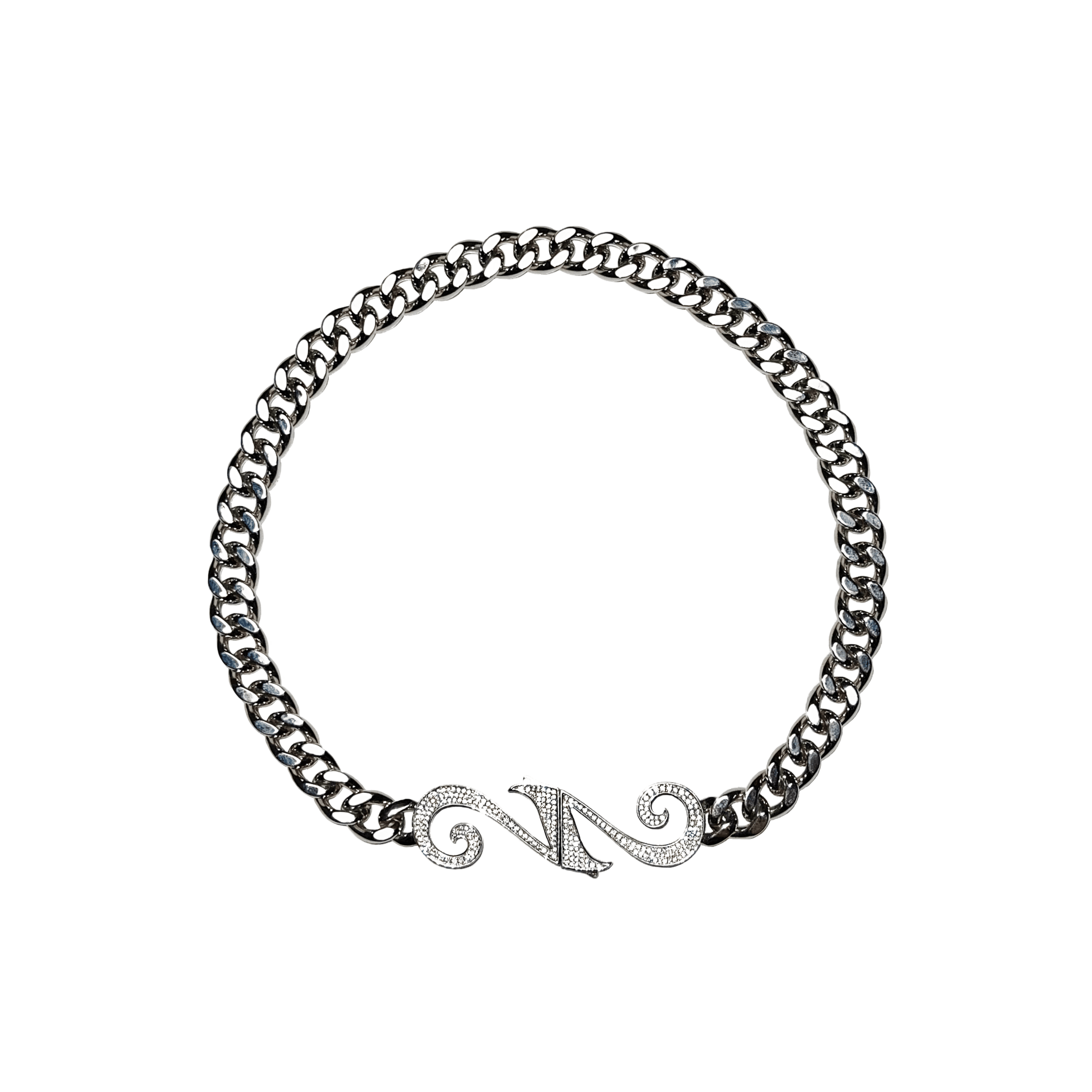 22DABE22® Cuban chain in vintage silver wash – men's streetwear jewelry, bold urban fashion accessory