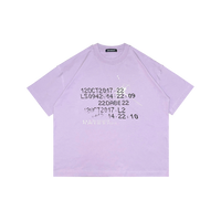 A purple oversized graphic shirt with a screenprint graphic at the front and a distressed finish. Made from 100% cotton and weighing 200 GSM, this unisex style shirt is comfortable and durable. Perfect for adding a touch of laid-back cool to any outfit.