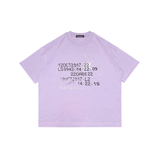 22DABE22® purple T-shirt with Broken Dot graphic – men's streetwear tee, modern urban fashion style